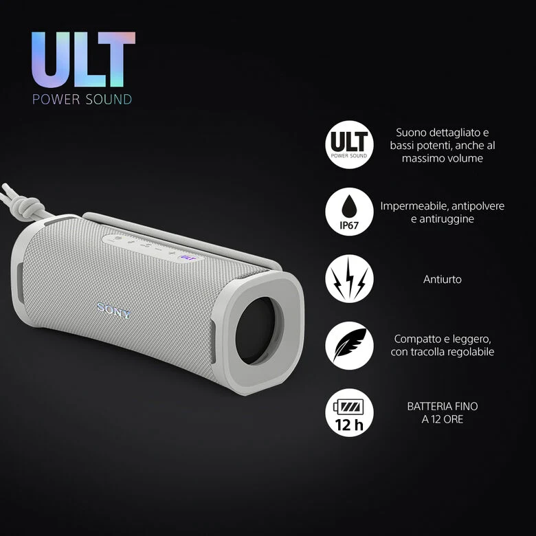 Sony SRS ULT10W Speaker portatile wireless Bluetooth con ULT POWER SOUND White