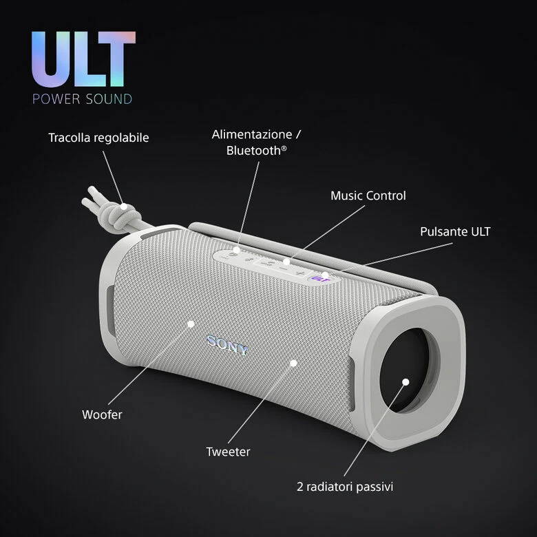 Sony SRS ULT10W Speaker portatile wireless Bluetooth con ULT POWER SOUND White