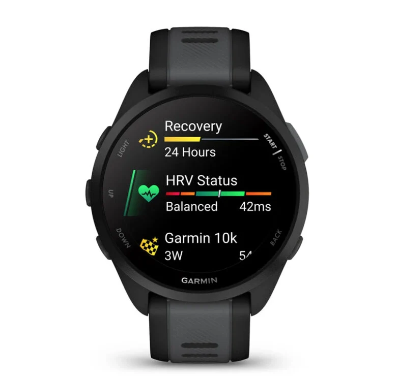 Garmin Forerunner 165 3,05 cm (1.2") AMOLED 43 mm Digitale 390 x 390 Pixel Touch screen Nero GPS (satellitare)