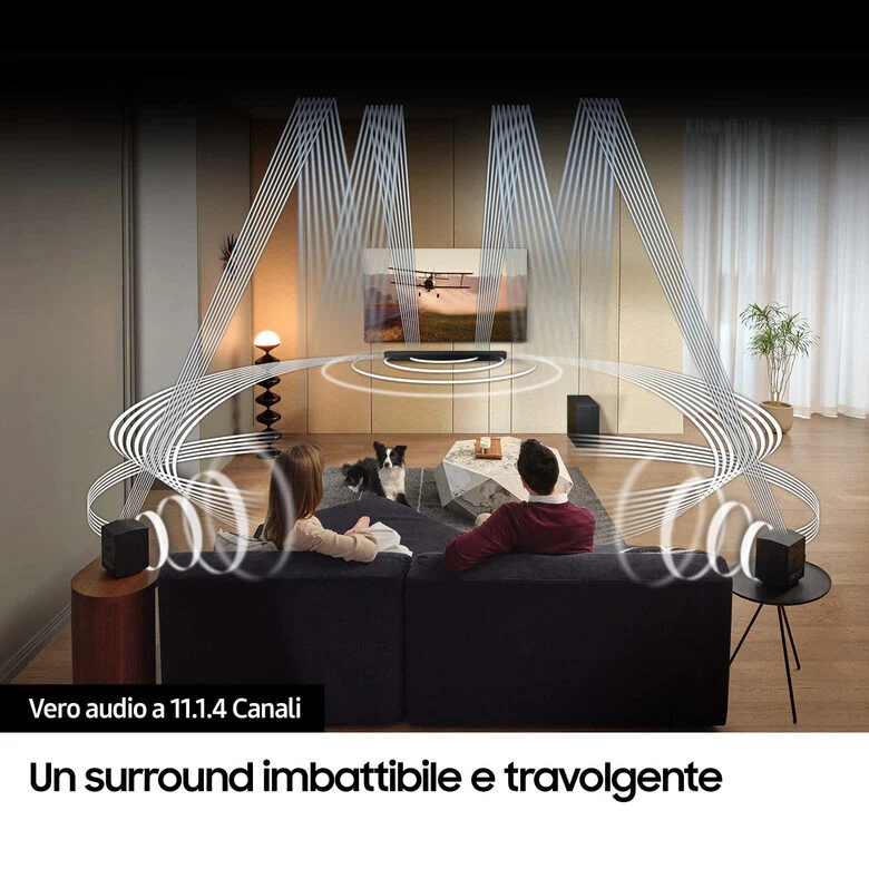 Samsung Soundbar HW-Q990D/ZF Serie Q, 22 Speaker, Wireless Dolby Atmos, Audio a 11.1.4 Canali, Q-Simphony, Alexa integrato e compatibile con Google Assistant, Graphite Black