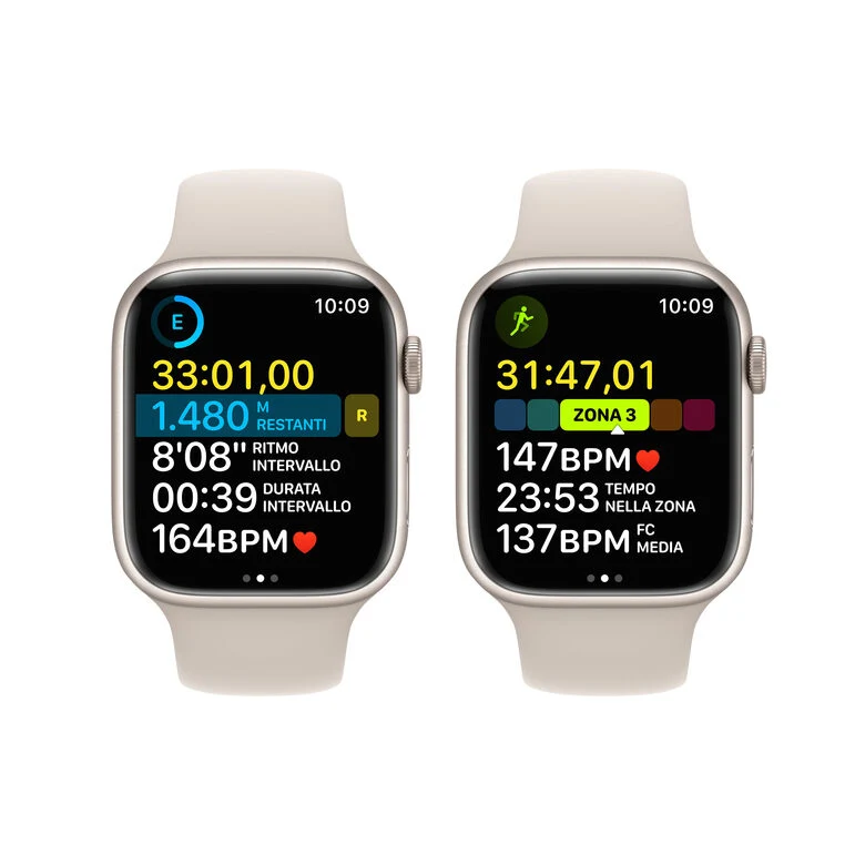 Apple Watch Series 8 GPS + Cellular 45mm Cassa in Alluminio color Galassia con Cinturino Sport Band Galassia - Regular