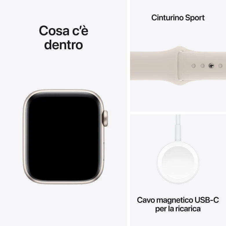 Apple Watch SE GPS + Cellular Cassa 44mm in Alluminio Galassia con Cinturino Sport Galassia - S/M