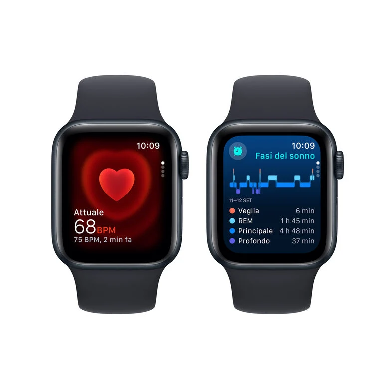 Apple Watch SE GPS + Cellular Cassa 40mm in Alluminio Mezzanotte con Cinturino Sport Mezzanotte - M/L