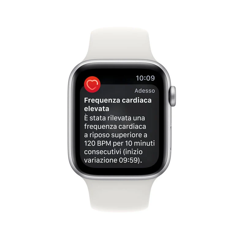 Apple Watch SE GPS 44mm Cassa in Alluminio color Argento con Cinturino Sport Band Bianco - Regular