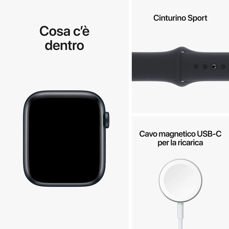 Apple Watch SE GPS 44mm Cassa in Alluminio color Mezzanotte con Cinturino Sport Band Mezzanotte - Regular