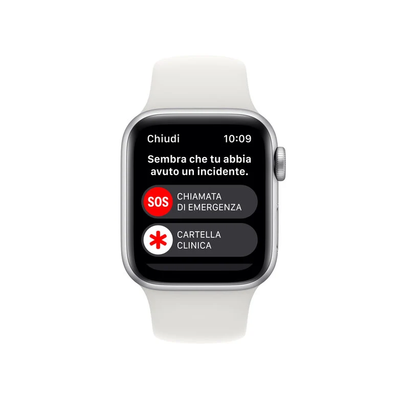 Apple Watch SE GPS 40mm Cassa in Alluminio color Argento con Cinturino Sport Band Bianco - Regular
