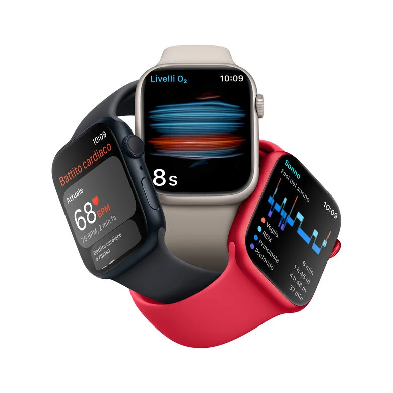 Apple Watch Series 8 GPS 41mm Cassa in Alluminio color Mezzanotte con Cinturino Sport Band Mezzanotte - Regular