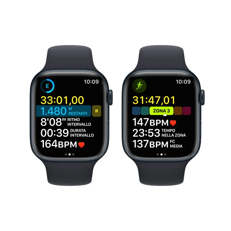 Apple Watch Series 8 GPS 41mm Cassa in Alluminio color Mezzanotte con Cinturino Sport Band Mezzanotte - Regular