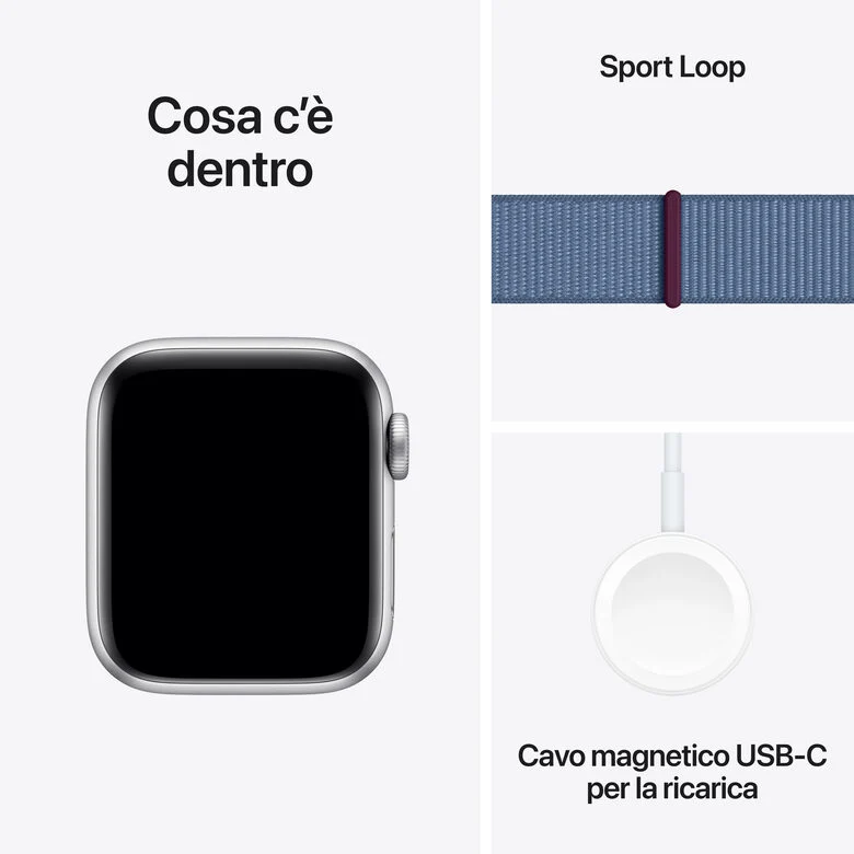Apple Watch SE GPS + Cellular Cassa 40mm in Alluminio con Cinturino Sport Loop Blu Inverno