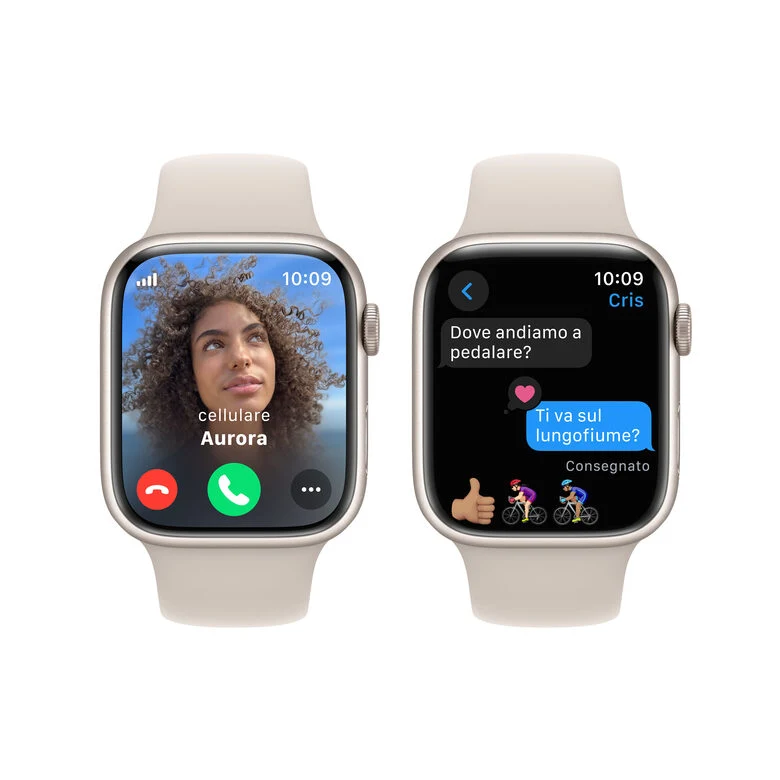 Apple Watch Series 9 GPS + Cellular Cassa 45mm in Alluminio Galassia con Cinturino Sport Galassia - M/L