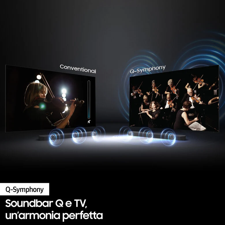 Samsung Soundbar HW-S800B/ZF con subwoofer 3.1.2 canali 330W, audio 3D, effetto cinema surround, gaming mode, design ultra sottile