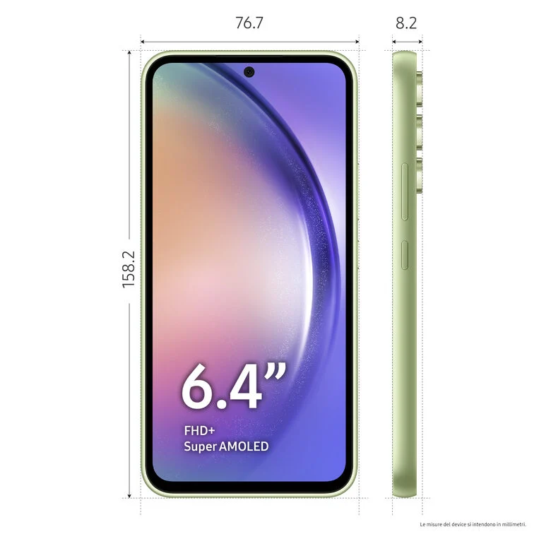 Samsung Galaxy A54 5G Display FHD+ Super AMOLED 6.4”, Android 13, 8GB RAM, 128GB, Doppia SIM, Batteria 5.000 mAh, Awesome Lime
