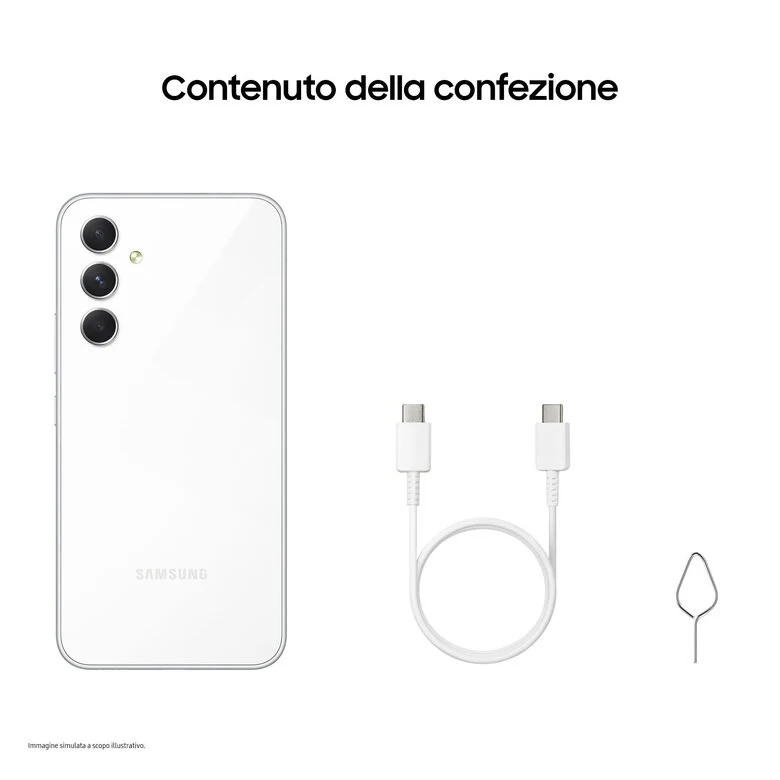 Samsung Galaxy A54 5G Display FHD+ Super AMOLED 6.4”, Android 13, 8GB RAM, 256GB, Doppia SIM, Batteria 5.000 mAh, Awesome White