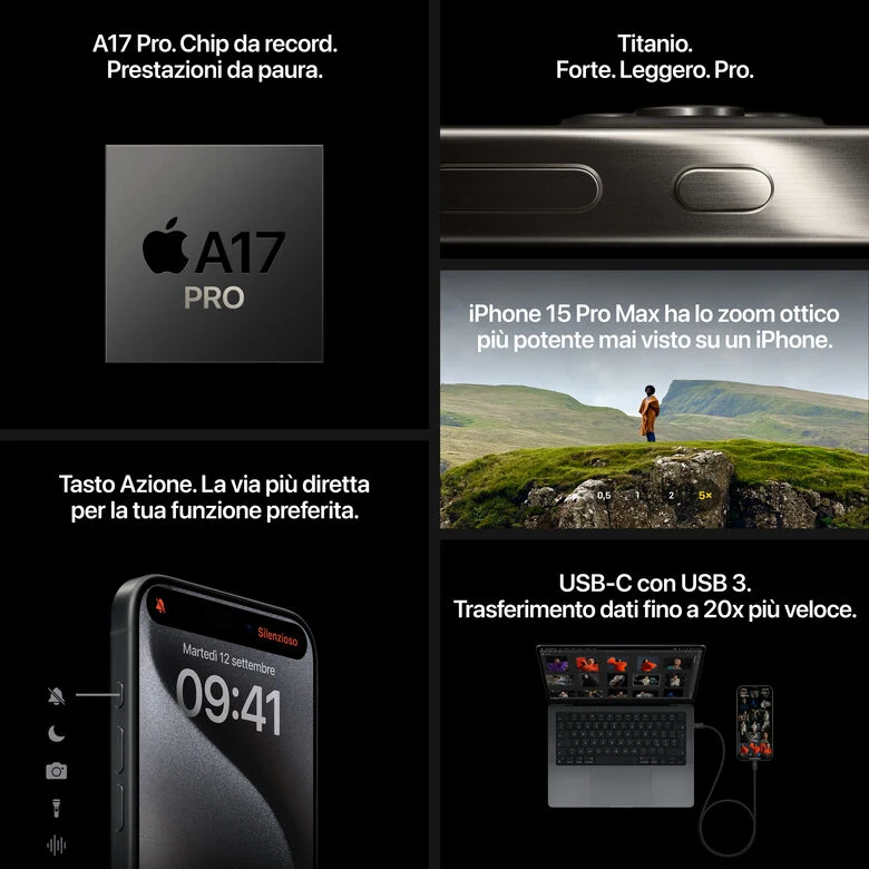 Apple iPhone 15 Pro Max 512GB Titanio Naturale