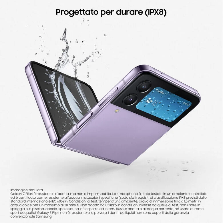 Samsung Galaxy Z Flip4 256GB Blue RAM 8GB Display 1,9" Super AMOLED/6,7" Dynamic AMOLED 2X