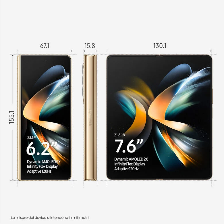 Samsung Galaxy Z Fold4 512GB Beige RAM 12GB Display 6,2"/7,6" Dynamic AMOLED 2X