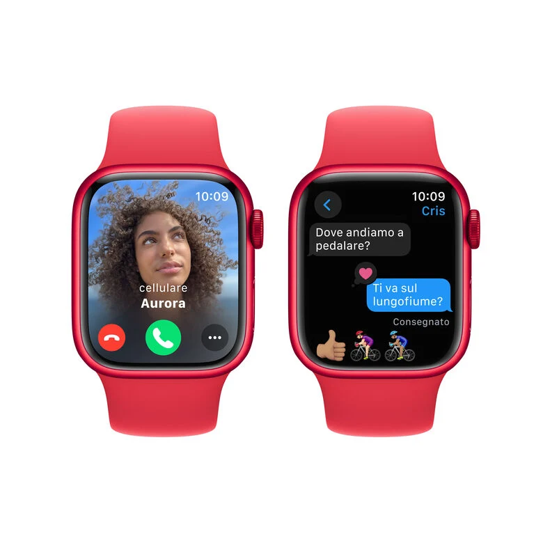 Apple Watch Series 9 GPS Cassa 41m in Alluminio (PRODUCT)RED con Cinturino Sport Band (PRODUCT)RED - S/M
