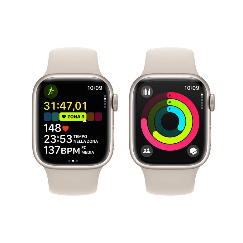 Apple Watch Series 9 GPS + Cellular Cassa 41mm in Alluminio Galassia con Cinturino Sport Galassia - S/M