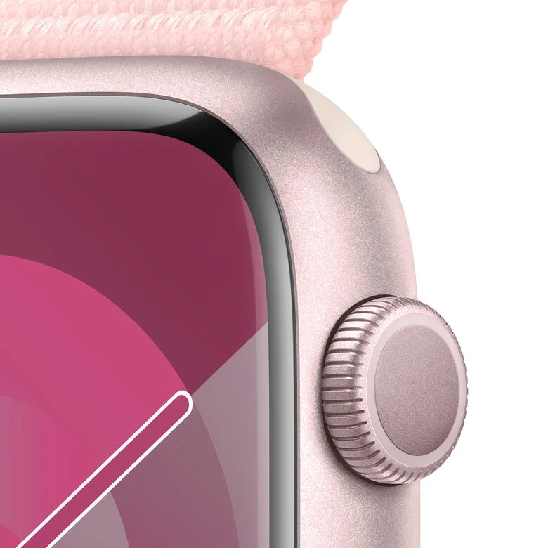 Apple Watch Series 9 GPS Cassa 45mm in Alluminio Rosa con Cinturino Sport Loop Rosa Confetto