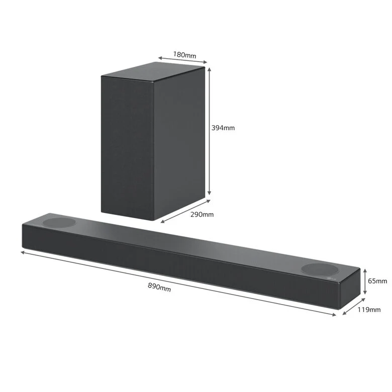 LG Soundbar S75Q 380W 3.1.2 canali, Meridian, Dolby Atmos