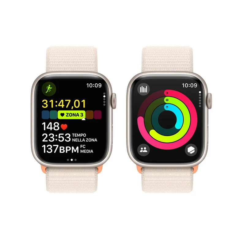 Apple Watch Series 9 GPS Cassa 45mm in Alluminio Galassia con Cinturino Sport Loop Galassia