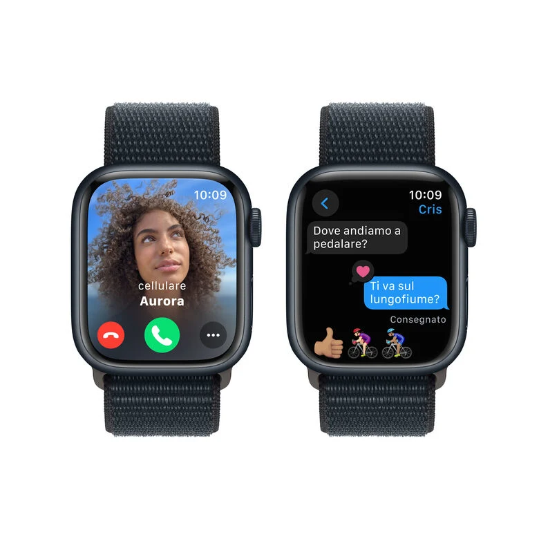 Apple Watch Series 9 GPS Cassa 41mm in Alluminio Mezzanotte con Cinturino Sport Loop Mezzanotte