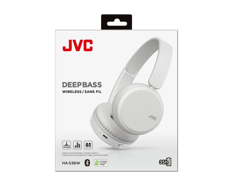 JVC HA-S36W Cuffie Wireless A Padiglione Musica e Chiamate Bluetooth Bianco