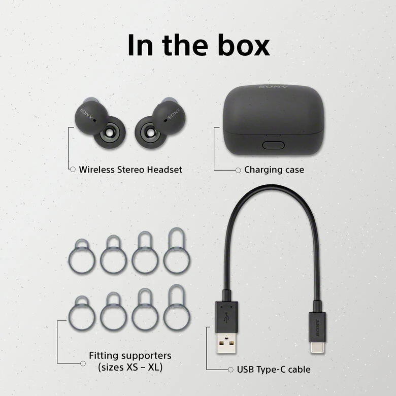 Sony LinkBuds - Auricolari True Wireless con Driver ad anello, Ottimizzate per Google Assistant, Amazon Alexa, Microfono Integrato per chiamate, Batteria fino a 17.5 ore (Grigio)