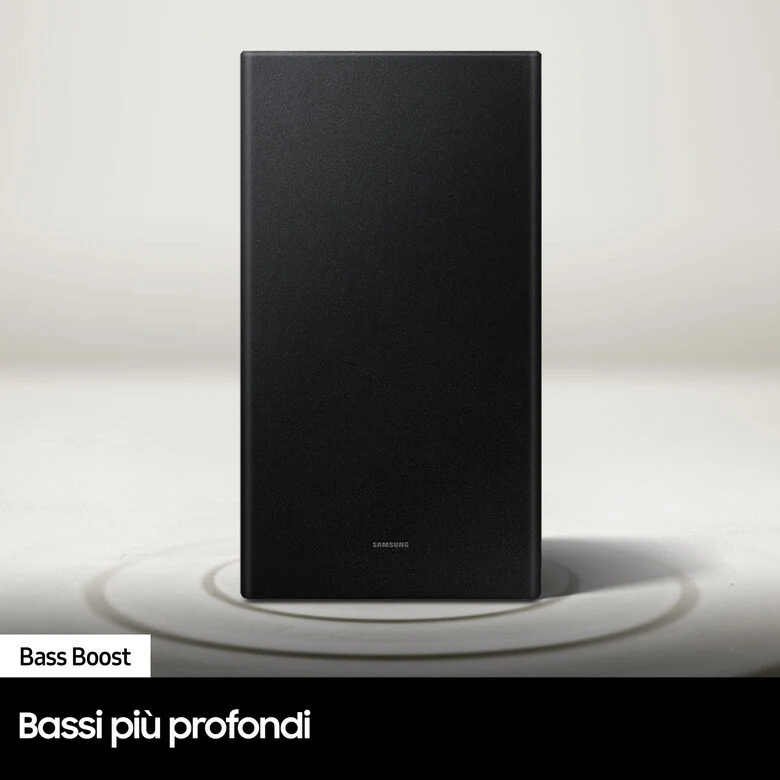Samsung Soundbar HW-B550/ZF con subwoofer 2.1 canali 410W, audio 3D, suono ottimizzato, bassi profondi, gaming mode