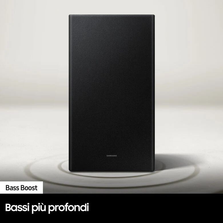Samsung Soundbar HW-B650/ZF con subwoofer 3.1 canali 430W, audio 3D, suono bilanciato, uniforme e ottimizzato, bassi profondi