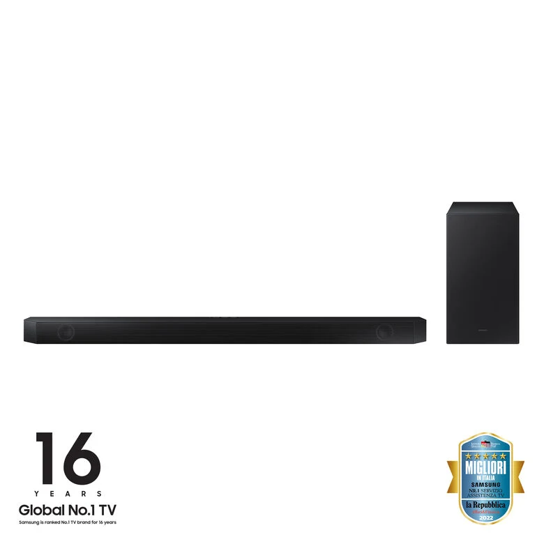 Samsung Soundbar HW-Q600B/ZF con subwoofer 3.1.2 canali 360W, suono immersivo e ottimizzato, effetto cinema surround, gaming mode