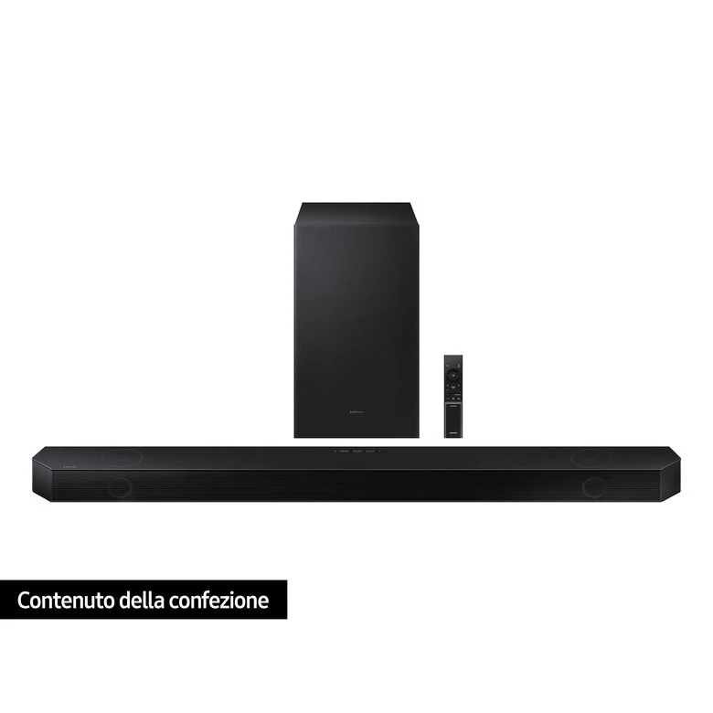 Samsung Soundbar HW-Q700B/ZF con subwoofer 3.1.2 canali 320W, audio 3D wireless ottimizzato, effetto cinema surround