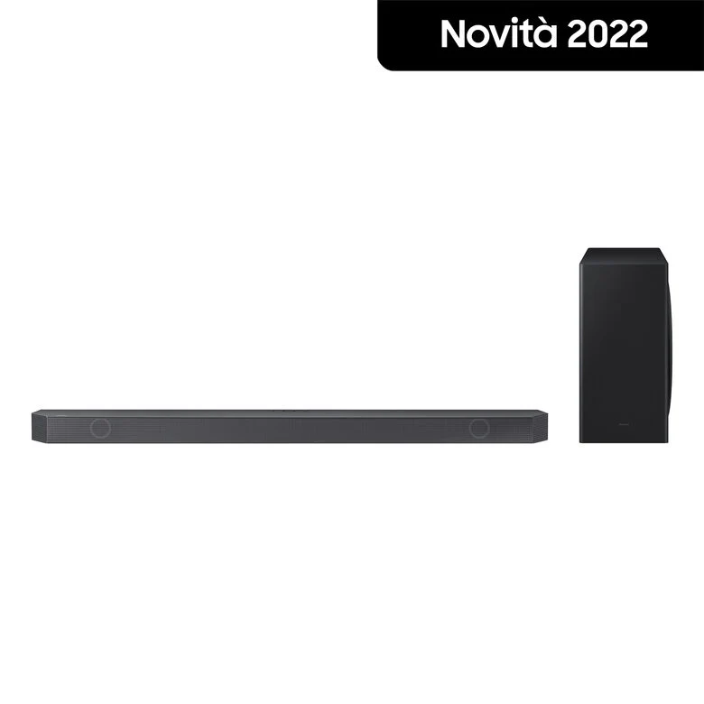 Samsung Soundbar HW-Q800B/ZF con subwoofer 5.1.2 canali 360W, audio 3D wireless ottimizzato, effetto cinema surround