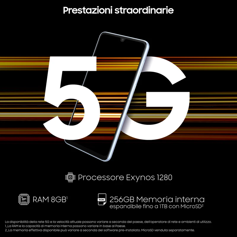Samsung Galaxy A53 5G Display 6.5” FHD+ Super AMOLED Doppia SIM Android 12, RAM 6 GB , 256 GB, 5.000 mAh, Awesome Blue