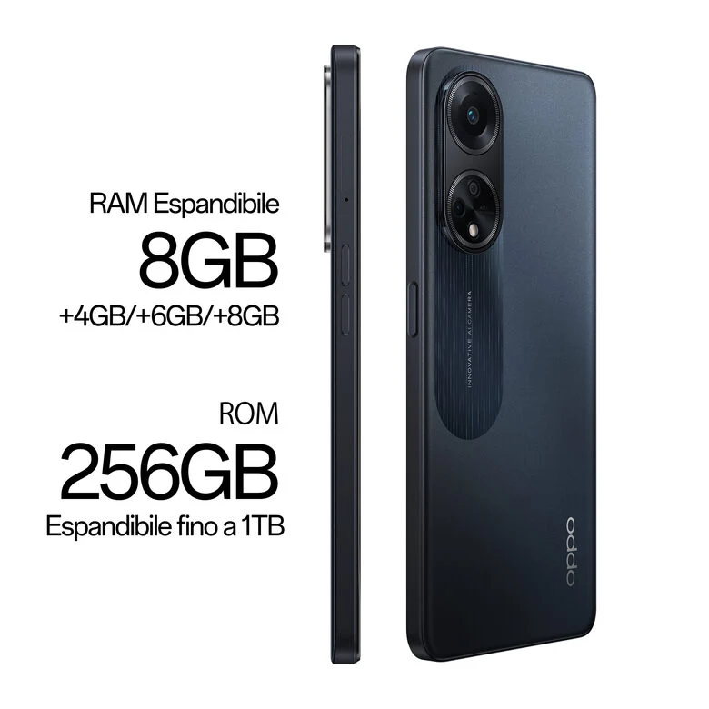 OPPO A98 5G Smartphone, AI Tripla fotocamera 64+2+2MP, Selfie 32MP, Display 6.72” 120HZ LDC FHD+, 5000mAh, RAM 8(Esp 4GB/6GB/8GB)+ROM 256GB (esp1TB), IPX4, Supporto Auto [Versione Italia], C