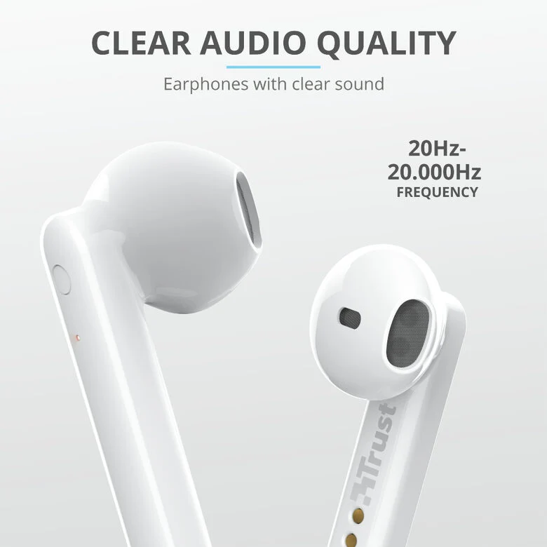 Trust Primo Auricolare Wireless In-ear Musica e Chiamate Bluetooth Bianco