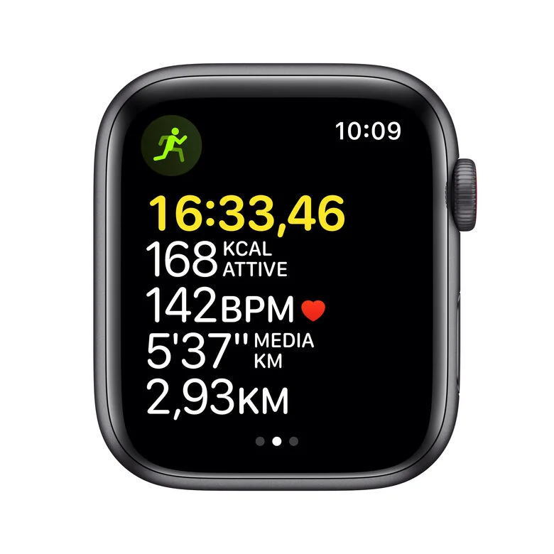 Apple Watch SE GPS + Cellular, 44mm Cassa in Alluminio Grigio scuro con Cinturino Sport Mezzanotte