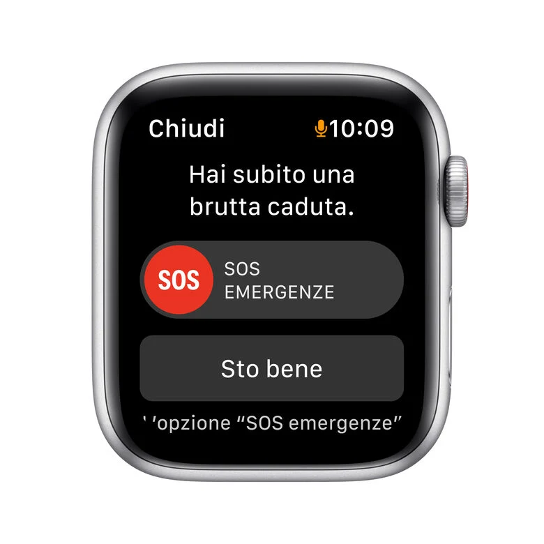 Apple Watch SE GPS + Cellular, 44mm Cassa in Alluminio color Argento con Cinturino Sport Azzurro