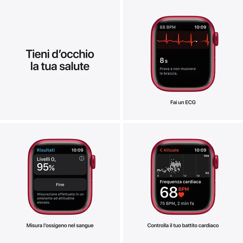 Apple Watch Series 7 GPS + Cellular, 41mm (PRODUCT)RED Cassa in Alluminio con Sport Band (PRODUCT)RED