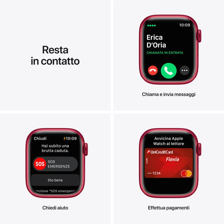 Apple Watch Series 7 GPS + Cellular, 41mm (PRODUCT)RED Cassa in Alluminio con Sport Band (PRODUCT)RED