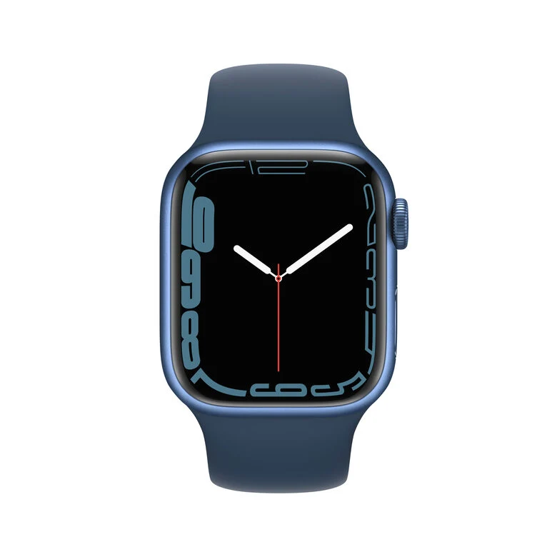 Apple Watch Series 7 GPS + Cellular, 41mm Cassa in Alluminio Blu con Cinturino Sport Azzurro
