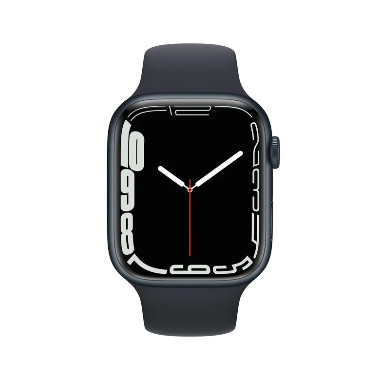 Apple Watch Series 7 GPS, 45mm Cassa in Alluminio Mezzanotte con Cinturino Sport Mezzanotte