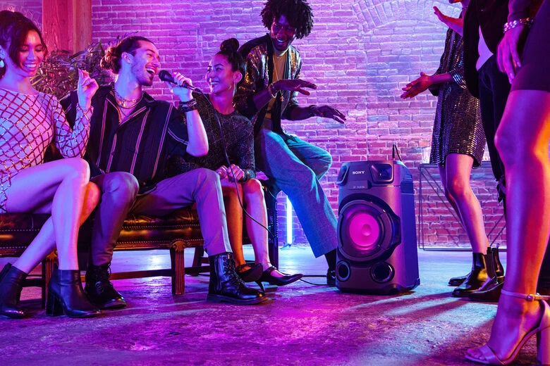 Sony MHC-V13 - Altoparlante Bluetooth All in One con JET BASS BOOSTER, Effetti Luminosi, Lettore CD, USB, Nero
