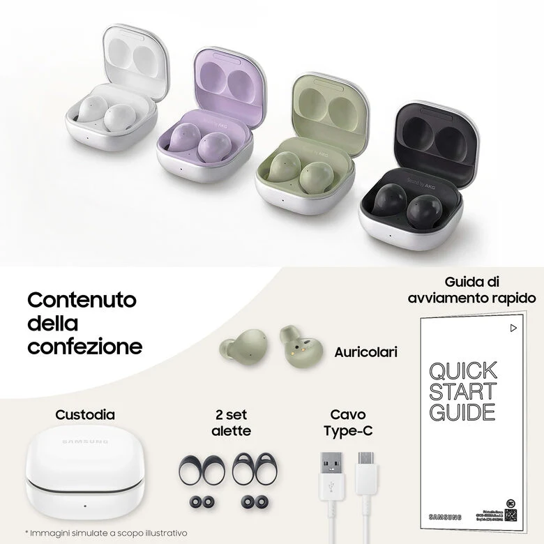 Samsung Galaxy Buds2 Auricolari Bluetooth Olive Batteria 472 mAh