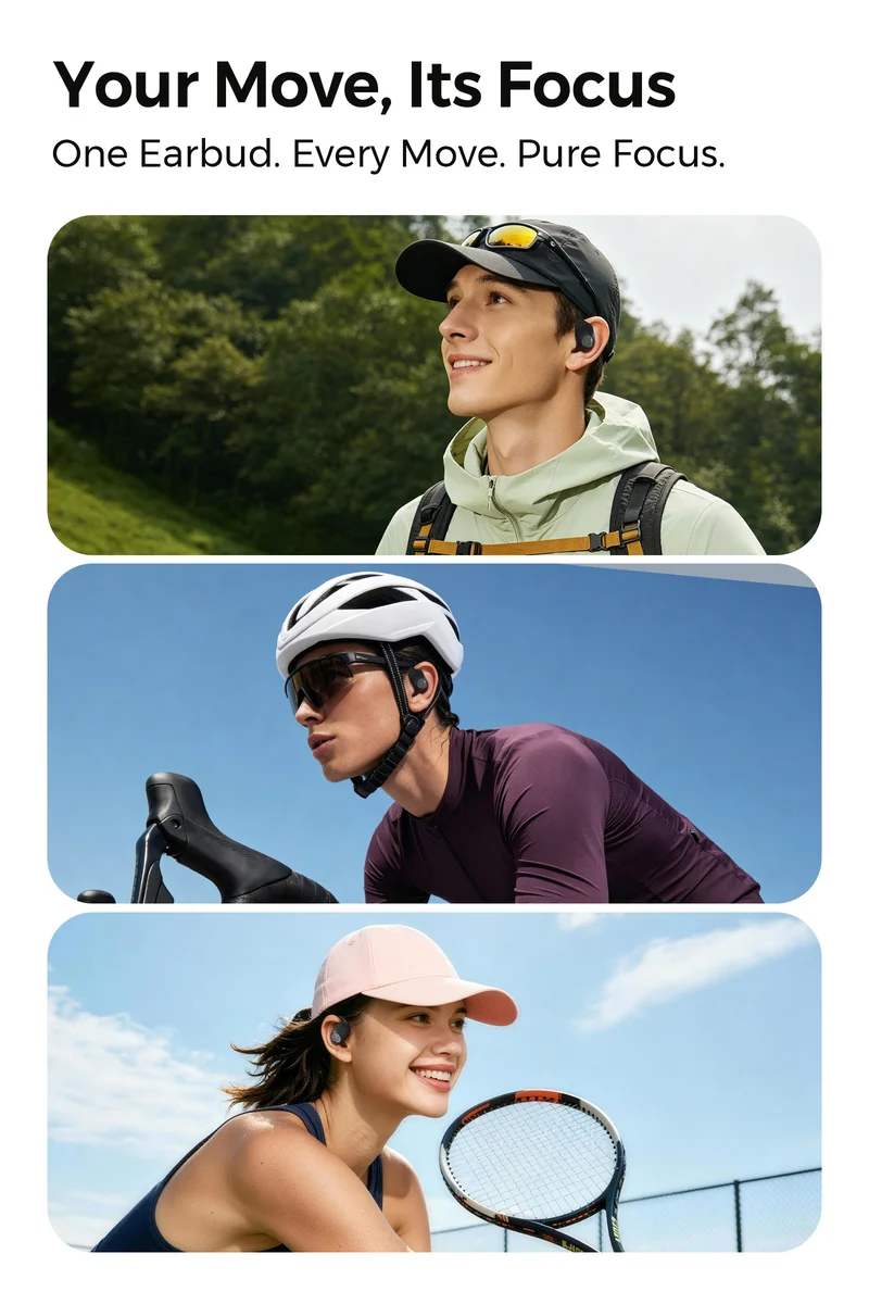 GoFree 2s Open-Ear Earhook Headphones with LDAC, 30H Playtime & 15.4mm Dual-Magnetic Drivers