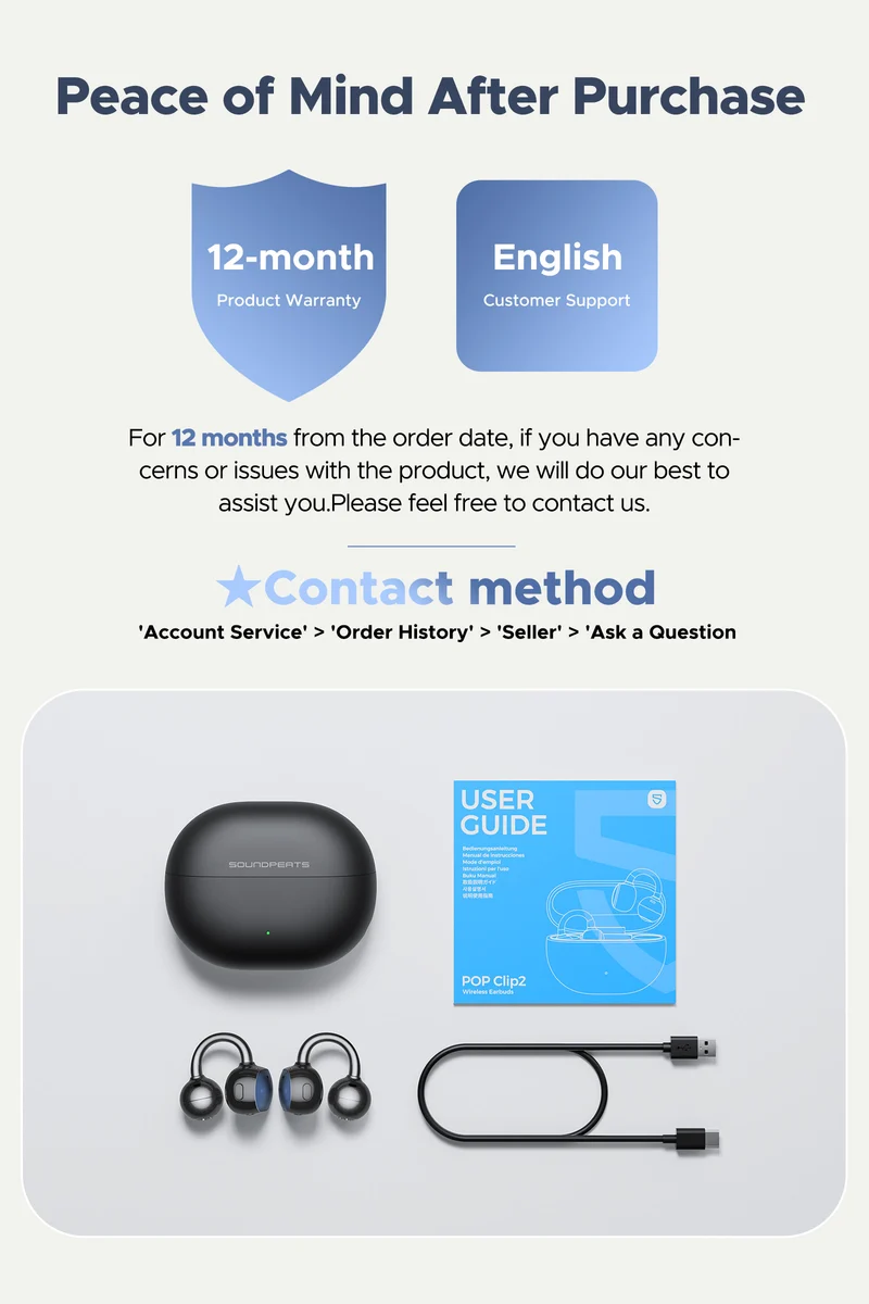 UU2 (POP Clip2) Clip-On Open Ear Earbuds