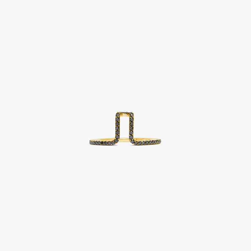 LIL Cover Ring - Gold Black Pavé