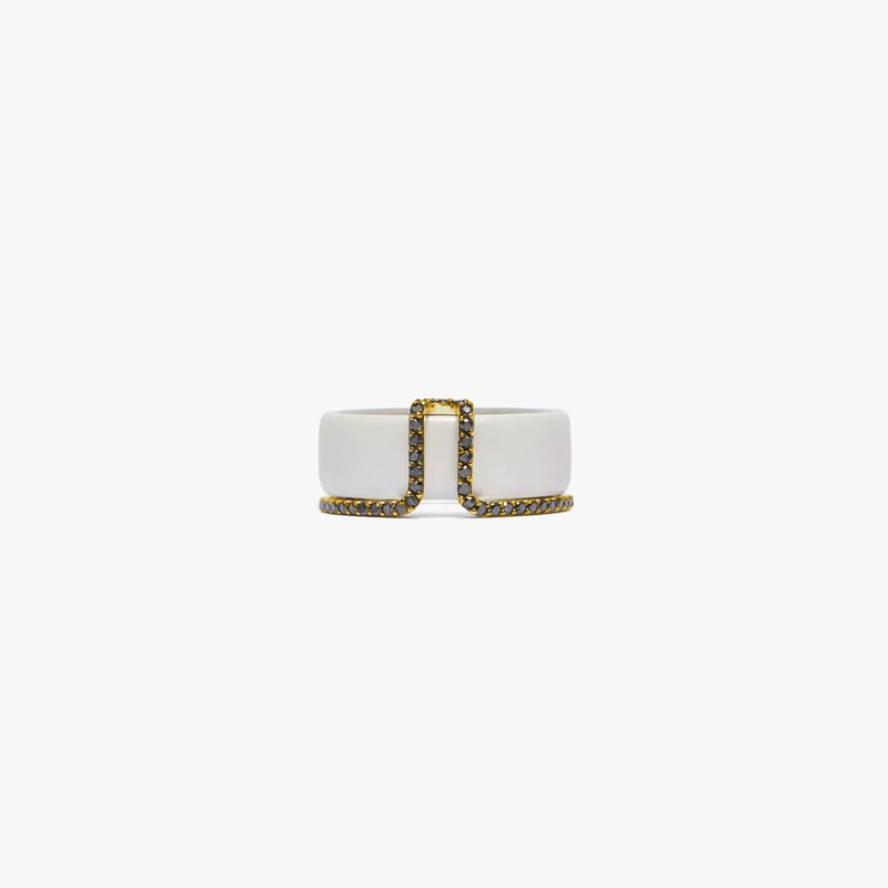 LIL Cover Ring - Gold Black Pavé