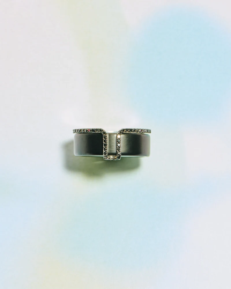 LIL Cover Ring - Gold Black Pavé