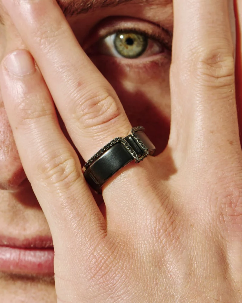 LIL Cover Ring - Silver Black Pavé